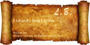 Lutsch Boglárka névjegykártya